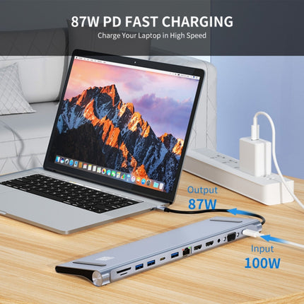 JUNSUNMAY 12 in 1 Multifunctional USB C Hub Docking Station Adapter SD/TF Card Reader-garmade.com