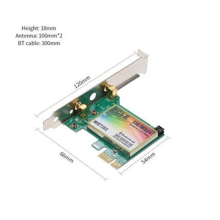 WIE7265 Dual Band 802.11ac 1167Mbps PCI-e WiFi Adapter + Bluetooth 4.2 WLAN Network Card-garmade.com