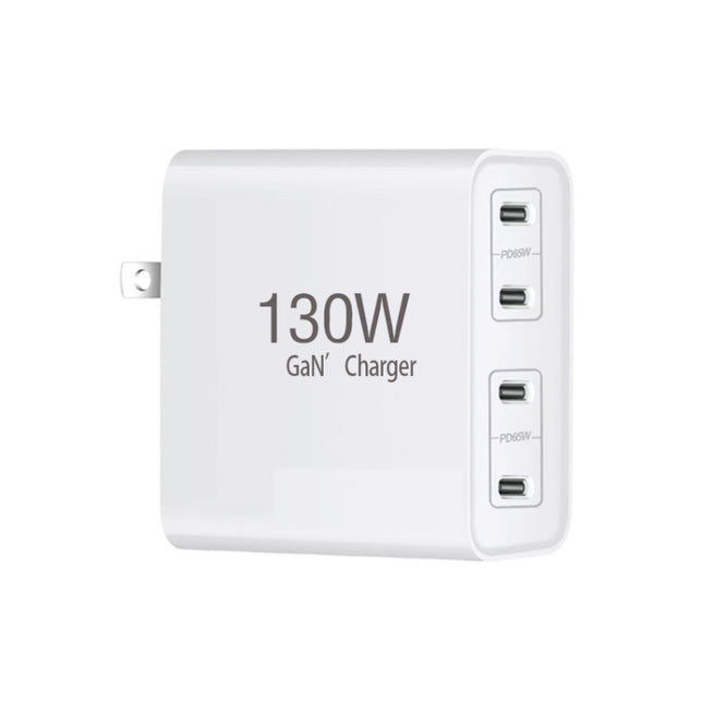 GaN130W 4-Port USB-C PD65W / PD30W Multi Port Type-C Charger for Notebook Series, US Plug-garmade.com