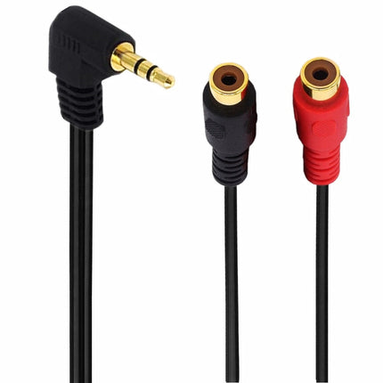 JUNSUNMAY 3.5mm Male Elbow to Dual RCA Stereo Audio Cable Adapter 20cm-garmade.com