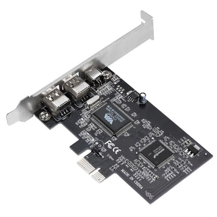PCI-E 3 Ports 1394a 1394b Firewire Expansion Card 2 x 6 Pin + 1 x 4 Pin for Desktop PC-garmade.com