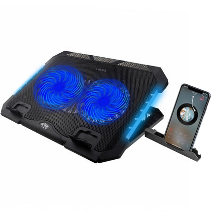 S900 Dual USB Ports Adjustable Height RGB Laptop Cooling Pad Stand-garmade.com