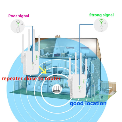 U10 1200Mbps Signal Booster WiFi Extender WiFi Antenna Dual Band 5G Wireless Signal Repeater(EU Plug)-garmade.com