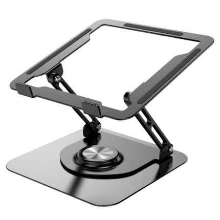 D147 Foldable 360 Degree Rotating Laptop Lifting Bracket Aluminum Alloy Notebook Desktop Stand(Black)-garmade.com
