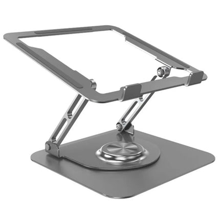 D147 Foldable 360 Degree Rotating Laptop Lifting Bracket Aluminum Alloy Notebook Desktop Stand(Gray)-garmade.com