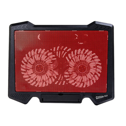 S200 Dual Silent Cooling Fan Portable Slim Notebook Cooling Pad for Laptop(Red)-garmade.com