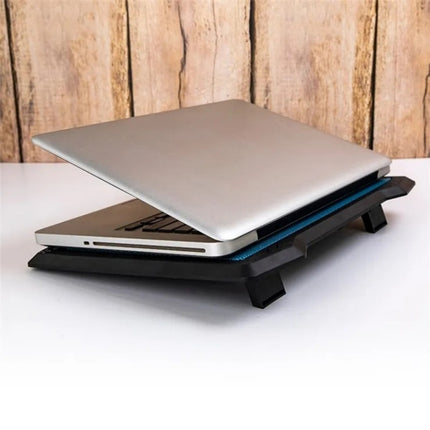 S200 Dual Silent Cooling Fan Portable Slim Notebook Cooling Pad for Laptop(Black)-garmade.com