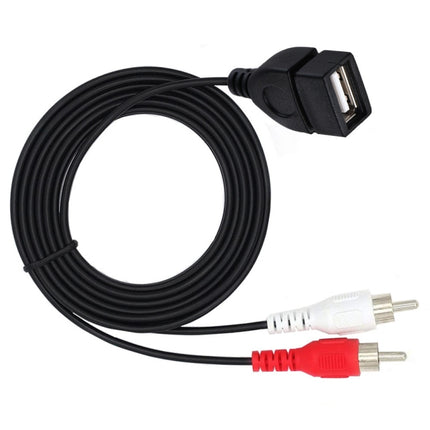 JUNSUNMAY USB 2.0 Female to 2 x RCA Male Video Audio Splitter Adapter Cable, Length:0.2m-garmade.com