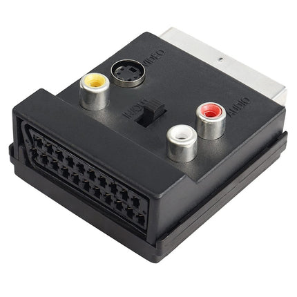 JUNSUNMAY 21 Pin Scart Male to Female S-Video 3 RCA Adapter Switchable in Out Audio Converter-garmade.com