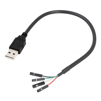 USB Male JUNSUNMAY USB 2.0 A to Female 4 Pin Dupont Motherboard Header Adapter Extender Cable, Length: 0.3m-garmade.com