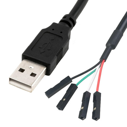 USB Male JUNSUNMAY USB 2.0 A to Female 4 Pin Dupont Motherboard Header Adapter Extender Cable, Length: 0.3m-garmade.com