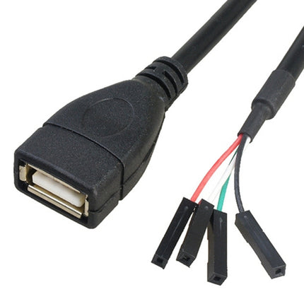 USB Female JUNSUNMAY USB 2.0 A to Female 4 Pin Dupont Motherboard Header Adapter Extender Cable, Length: 0.3m-garmade.com