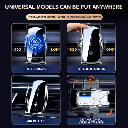 A1 360 Rotation Wireless Charger Magnetic Car Phone Holder(Black)-garmade.com
