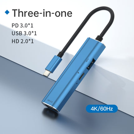 V264 3 in 1 USB-C / Type-C to USB3.0 + PD3.0 + HD2.0 3-Ports Multi Splitter Adapter OTG HUB-garmade.com