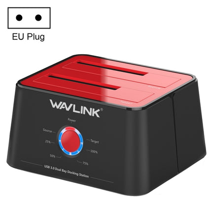 Wavlink ST334U SSD Dual Bay External Hard Drive Docking Station USB 3.0 to SATA I/II/III(EU Plug)-garmade.com