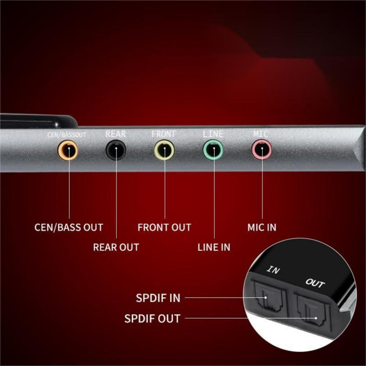 HY-601 6 in 1 USB Multi-Functional Sound Card USB + Audio 3.5 + 7.1CH ...