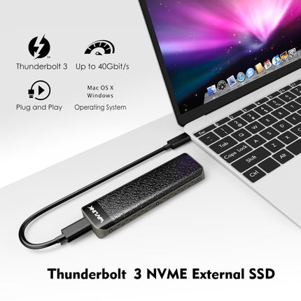 Wavlink UTE02 Thunderbolt 3 NVME M.2 Solid State Leather Metal SSD External Hard Drive Box-garmade.com