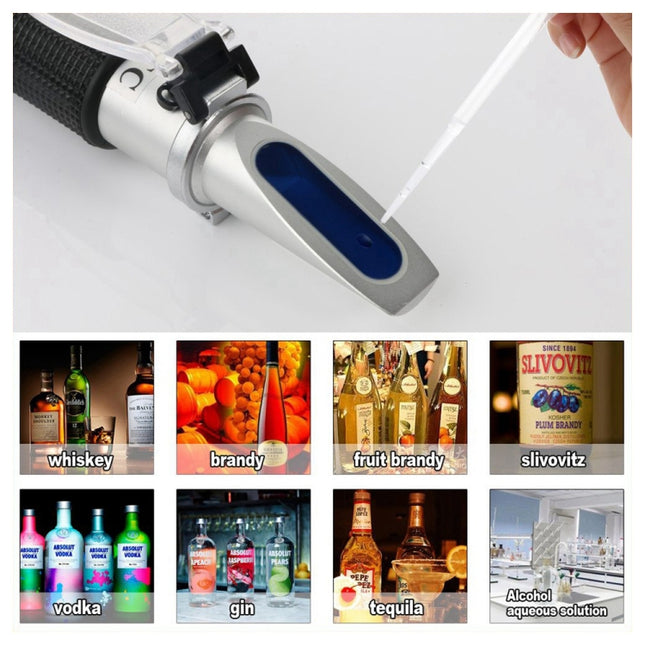 RZ116 Refractometer Alcohol Portable Automatic Digital Refractometer 0-80 Glycol Handheld Atc Brix Refractometer Beer Box-garmade.com