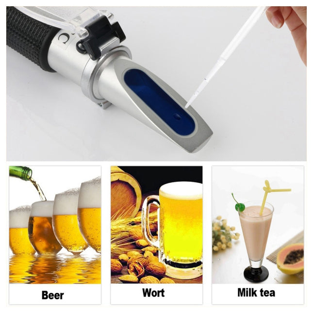 RZ120 Genuine Refractometer Beer Brix Wort Sugar Alcohol Specific Gravity Handheld Tool Hydrometer-garmade.com