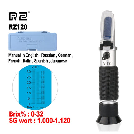 RZ120 Genuine Refractometer Beer Brix Wort Sugar Alcohol Specific Gravity Handheld Tool Hydrometer-garmade.com