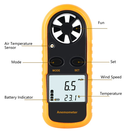 GM816 Handheld Digital Anemometer Wind Speed Meter-garmade.com