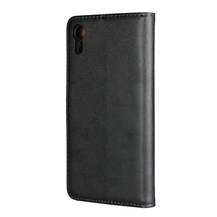 Leather Horizontal Flip Holster for iPhone XR ,with Magnetic Clasp and Bracket and Card Slot and Wallet(Black)-garmade.com