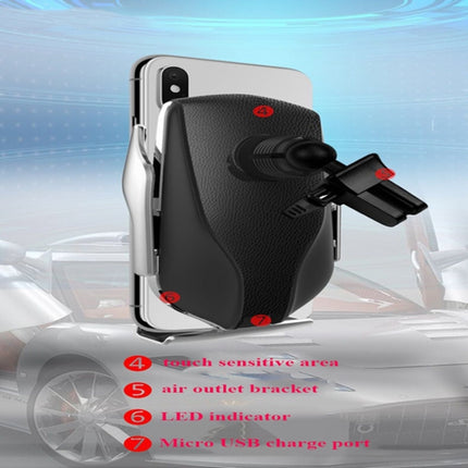 R1 Intelligent Infrared Sensor Car Wireless Charger(Silver)-garmade.com