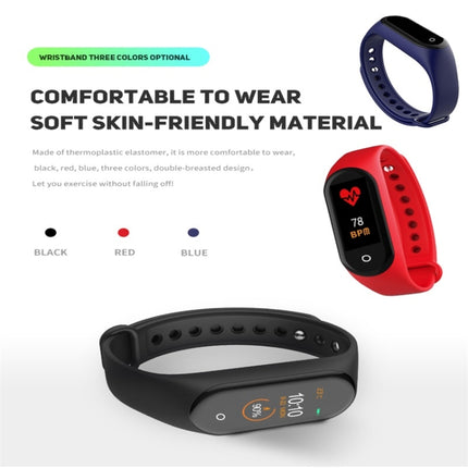 M4 0.96 inch TFT Color Screen Smartwatch IP67 Waterproof,Support Call Reminder /Heart Rate Monitoring/Blood Pressure Monitoring/Sleep Monitoring/Sedentary Reminder(Red)-garmade.com