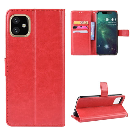 Retro Crazy Horse Texture Horizontal Flip Leather Case for iPhone 11 6.1 inch, with Holder & Card Slots & Photo Frame(Red)-garmade.com