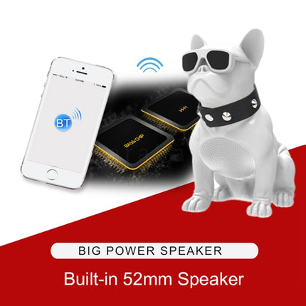 CH-M10 Bulldog Shape Stereo Wireless Bluetooth Speaker, Support TF Card / U Disk / FM(White)-garmade.com
