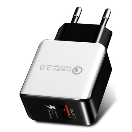 1USB QC 3.0 Wire Drawing Quick Charger EU Plug(white)-garmade.com