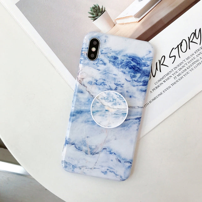 Marble Anti-drop TPU Protection Back Cover for iPhone XS Max, with Folding Holder(Z5)-garmade.com