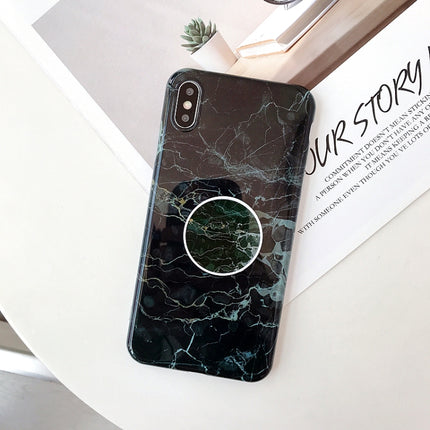 Marble Anti-drop TPU Protection Back Cover for iPhone XS Max, with Folding Holder(Z24)-garmade.com