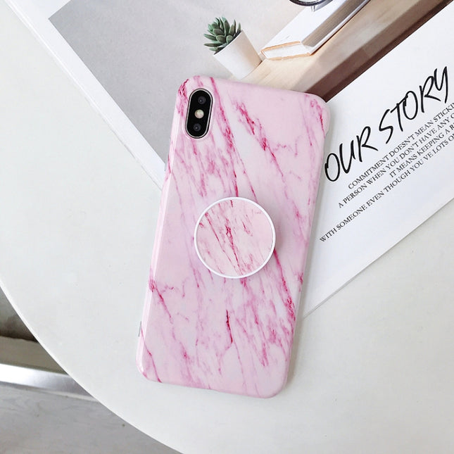 Marble Anti-drop TPU Protection Back Cover for iPhone XS Max, with Folding Holder(Z21)-garmade.com