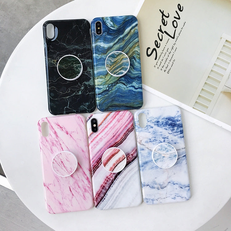 Marble Anti-drop TPU Protection Back Cover for iPhone XS Max, with Folding Holder(Rainbow)-garmade.com