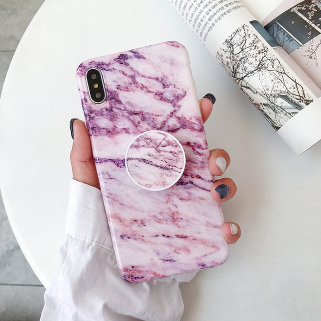 Marble Anti-drop TPU Protection Back Cover for iPhone XS Max, with Folding Holder(Z19)-garmade.com