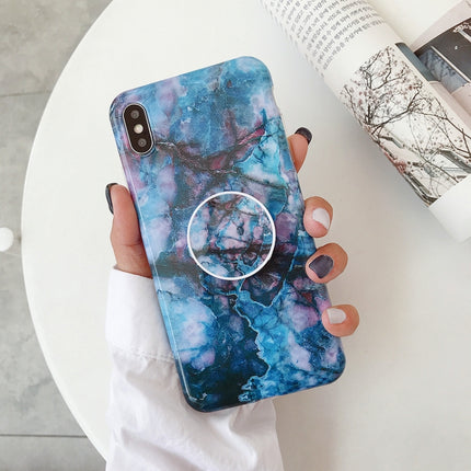 Marble Anti-drop TPU Protection Back Cover for iPhone XS Max, with Folding Holder(Z17)-garmade.com