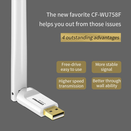 COMFAST CF-758F USB Wireless Router Dual-band 650M Through Wall Free Drive 802.11b/g/n 2.4G / 5.8G Wireless Network Card-garmade.com
