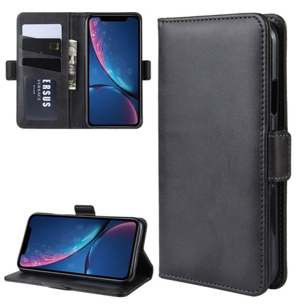 Dual-side Magnetic Buckle Horizontal Flip Leather Case for iPhone XR, with Holder & Card Slots & Photo Frame(Black)-garmade.com