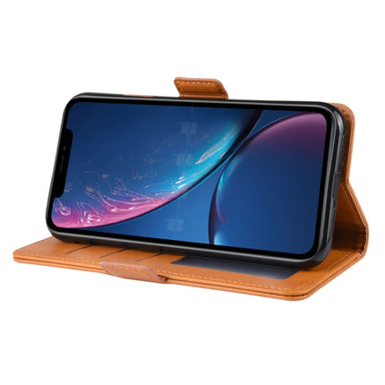 Dual-side Magnetic Buckle Horizontal Flip Leather Case for iPhone XR, with Holder & Card Slots & Photo Frame(Yellow)-garmade.com