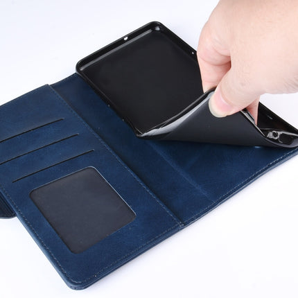 Dual-side Magnetic Buckle Horizontal Flip Leather Case for iPhone XR, with Holder & Card Slots & Photo Frame(Dark Blue)-garmade.com