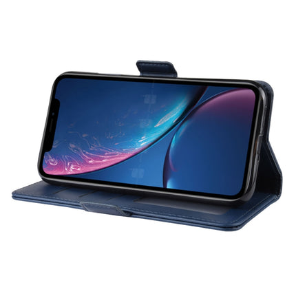 Dual-side Magnetic Buckle Horizontal Flip Leather Case for iPhone XR, with Holder & Card Slots & Photo Frame(Dark Blue)-garmade.com