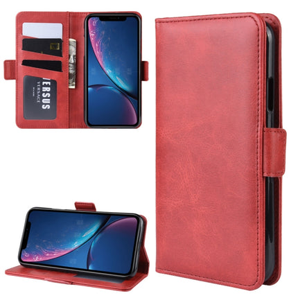 Dual-side Magnetic Buckle Horizontal Flip Leather Case for iPhone XR, with Holder & Card Slots & Photo Frame(Red)-garmade.com