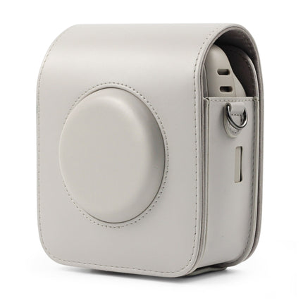 Full Body Camera PU Leather Case Bag with Strap for Fujifilm Instax Square SQ20(White)-garmade.com