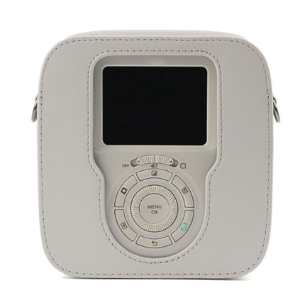 Full Body Camera PU Leather Case Bag with Strap for Fujifilm Instax Square SQ20(White)-garmade.com