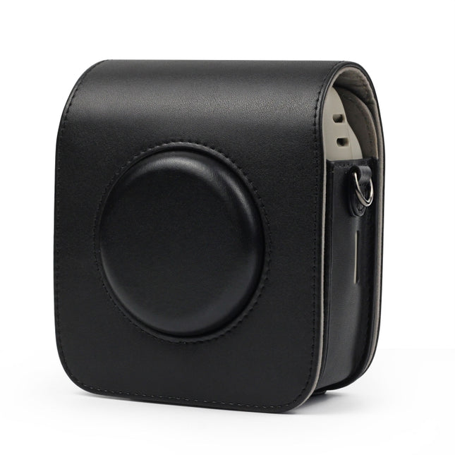 Full Body Camera PU Leather Case Bag with Strap for Fujifilm Instax Square SQ20(Black)-garmade.com