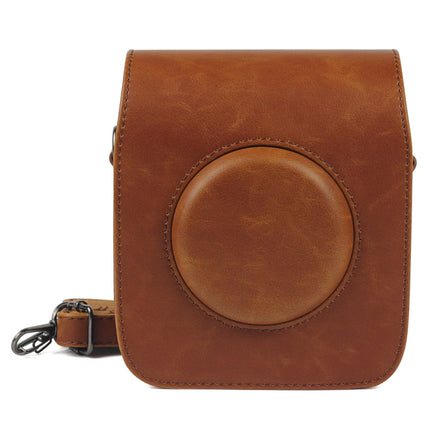 Full Body Camera PU Leather Case Bag with Strap for Fujifilm Instax Square SQ20(Brown)-garmade.com