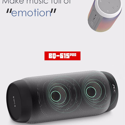 AEC BQ615 PRO Colorful LED Wireless HiFi Stereo Speaker, Combines Bluetooth + TF card player + FM radio + AUX + NFC-garmade.com
