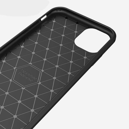 Brushed Texture Carbon Fiber TPU Case for iPhone 11(Black)-garmade.com