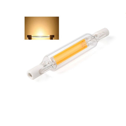 R7S 5W COB LED Lamp Bulb Glass Tube for Replace Halogen Light Spot Light,Lamp Length: 78mm, AC:220v(Warm White)-garmade.com